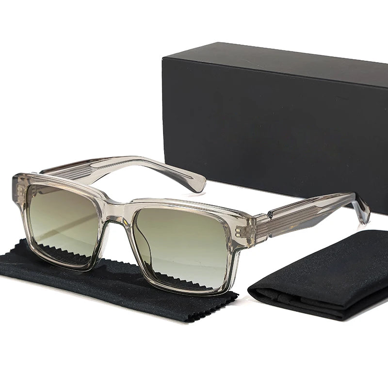 Vortex Urban Edge square sunglasses clear crystal frames black arms gradient UV400 lenses men