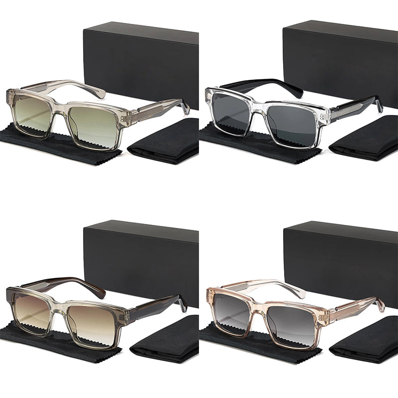 Vortex Urban Edge square sunglasses clear crystal frames jet-black arms gradient UV400 lenses men