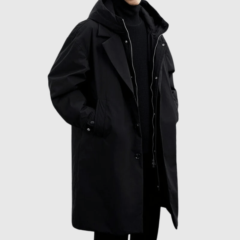 Men's olive oversized rain jacket lightweight waterproof street style durable build