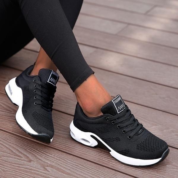 Naomi white comfort knit sneakers with breathable mesh upper and supportive cushioned sole
