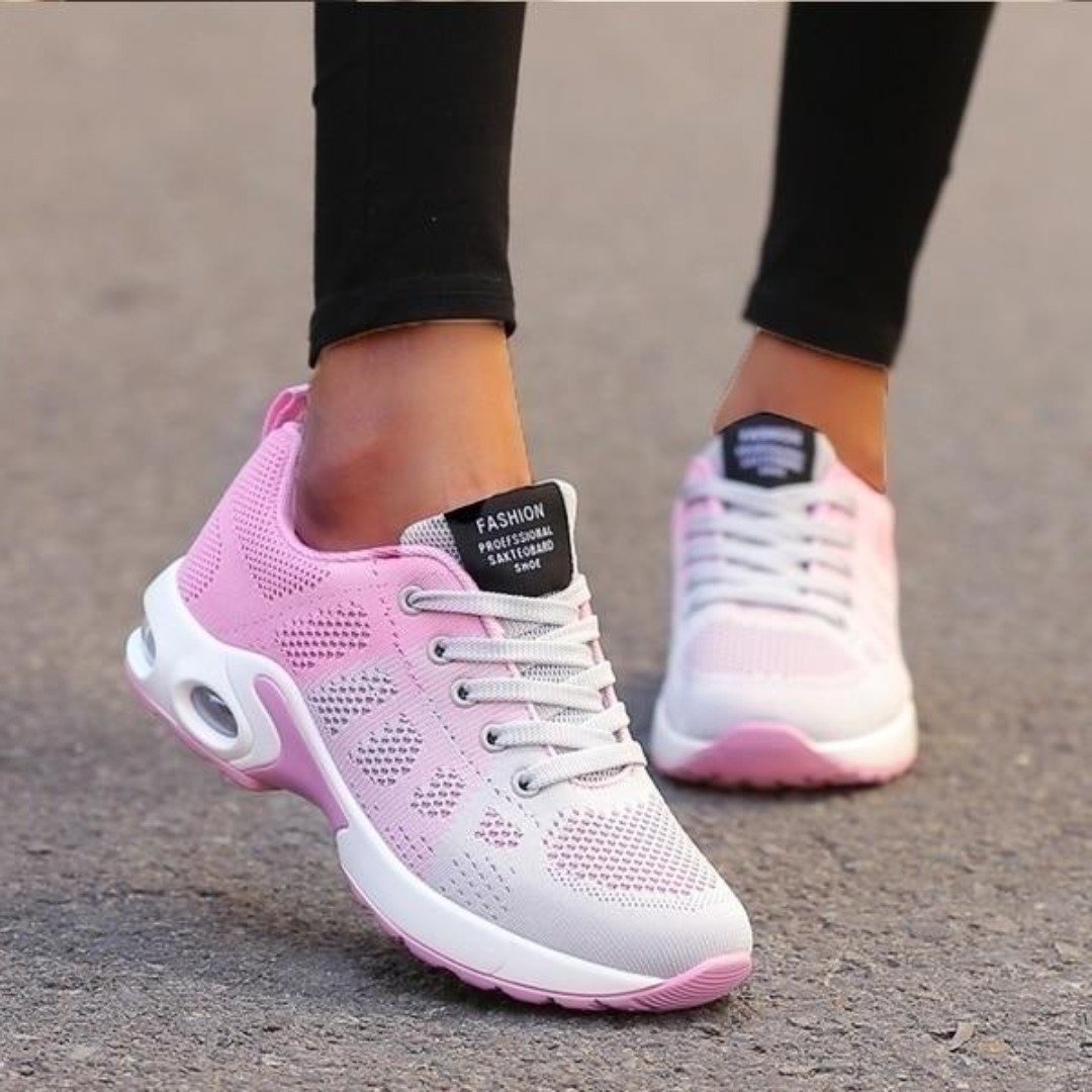 Naomi white comfort knit sneakers with breathable mesh upper and supportive cushioned sole