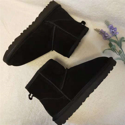 Women's suede ankle boots flat sole with plush soft interior lining cozy everyday style