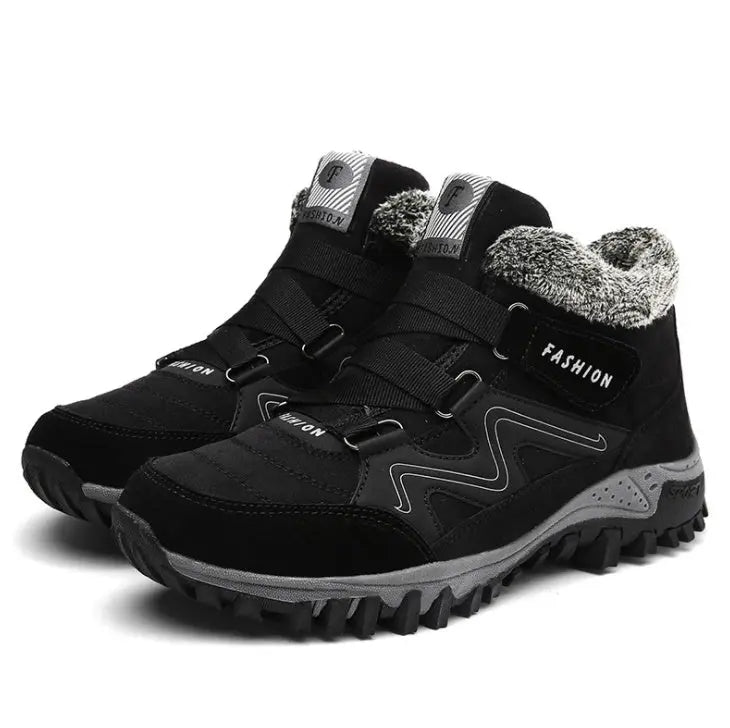Women's warm velvet slip-on winter boots with soft cotton lining, stylish & comfortable outdoor shoes