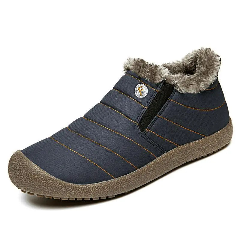Women's waterproof ankle boots black cozy winter silhouette with plush lining for cold weather