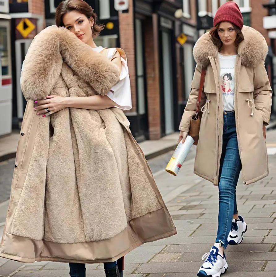 Women's waterproof winter parka hooded coat oversized bold hood cold weather stylish fit