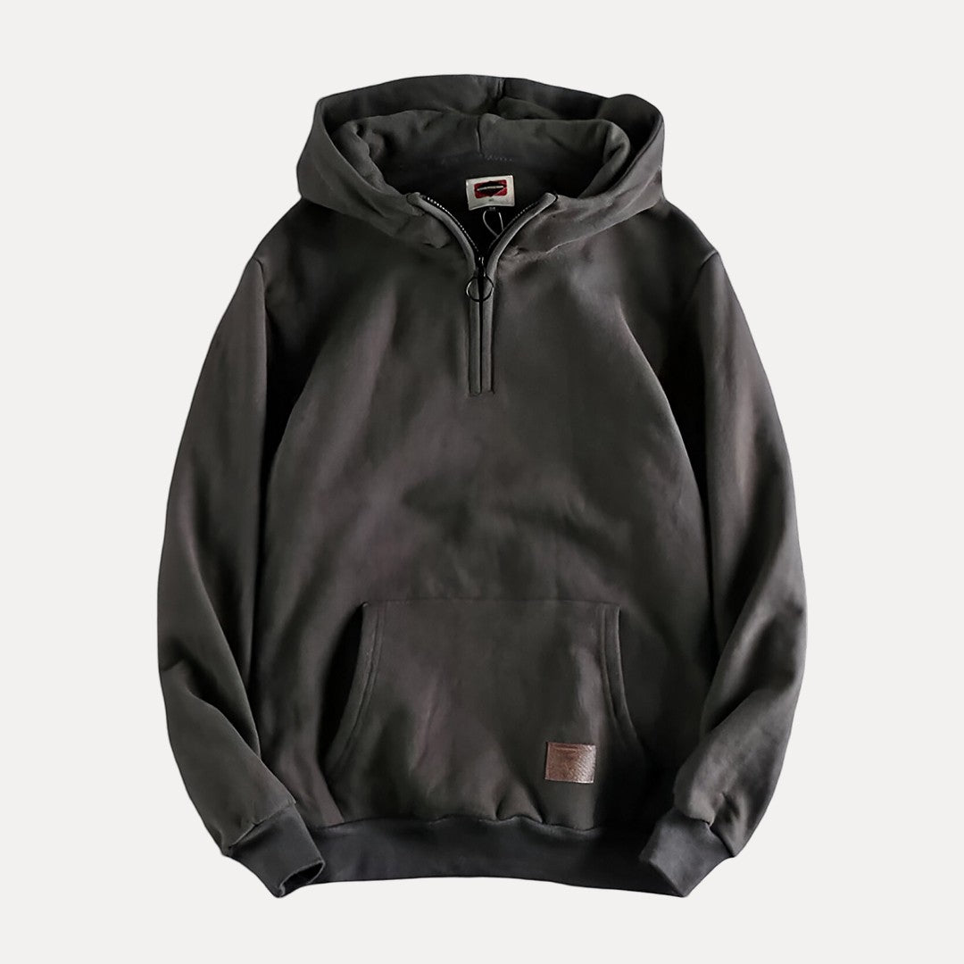Men's minimalist pullover hoodie relaxed fit long sleeve with front kangaroo pocket everyday casual comfort