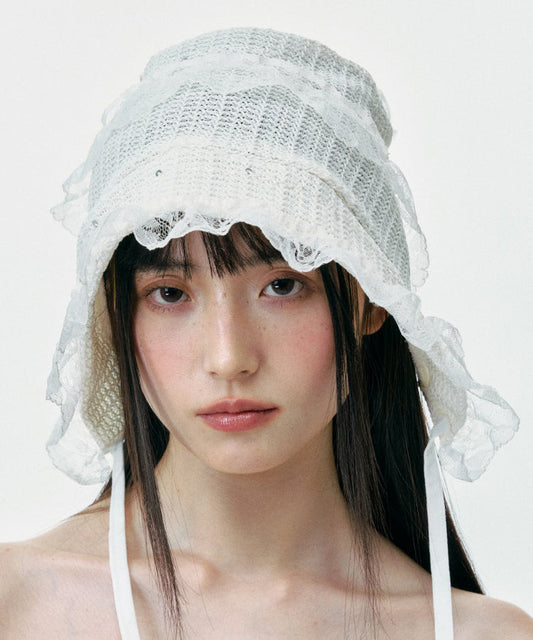 Chapeau d'été respirant en dentelle blanche de style coréen - Wavlynn