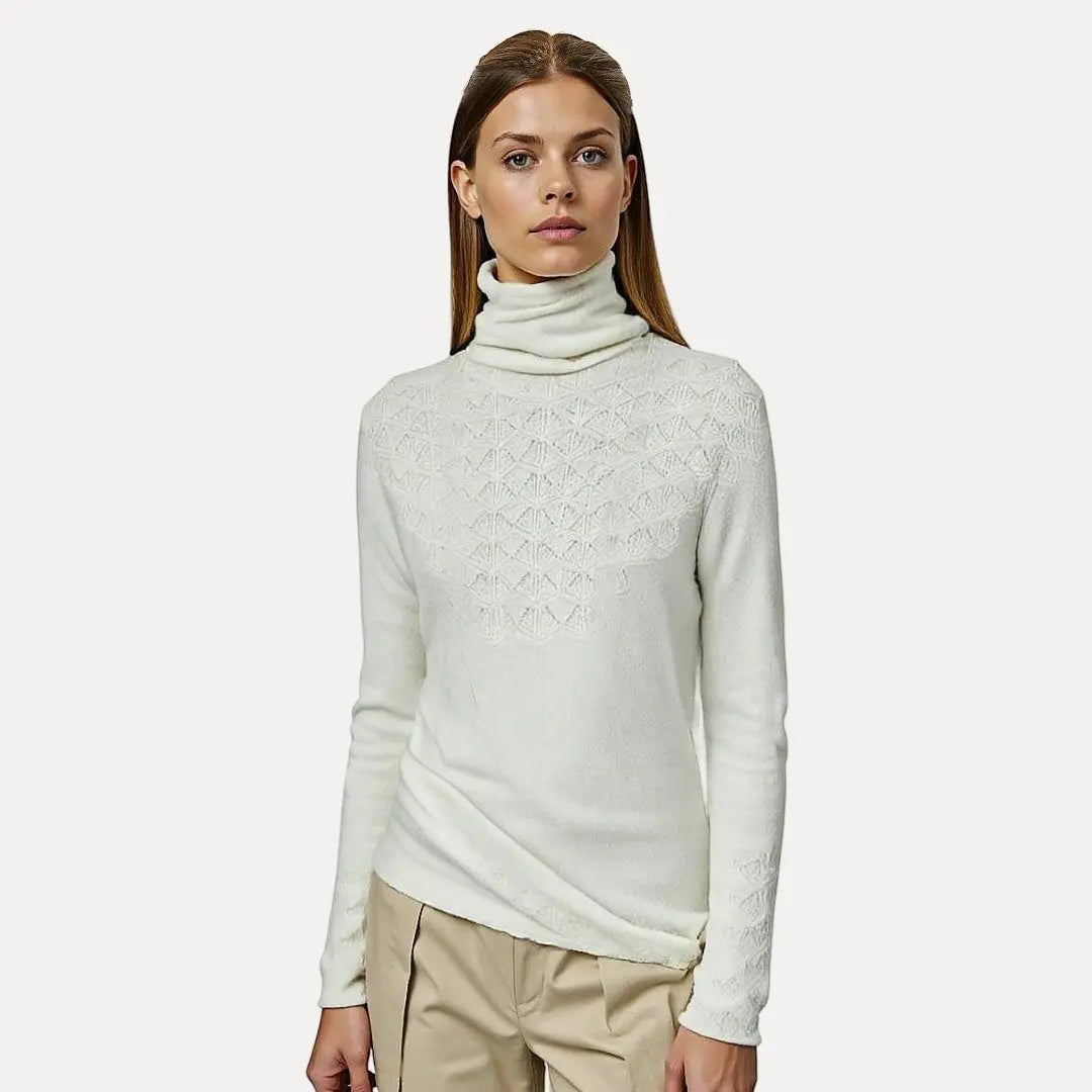 Emmeline turtleneck sweater in vibrant color, soft acrylic knit with high neck and long sleeves