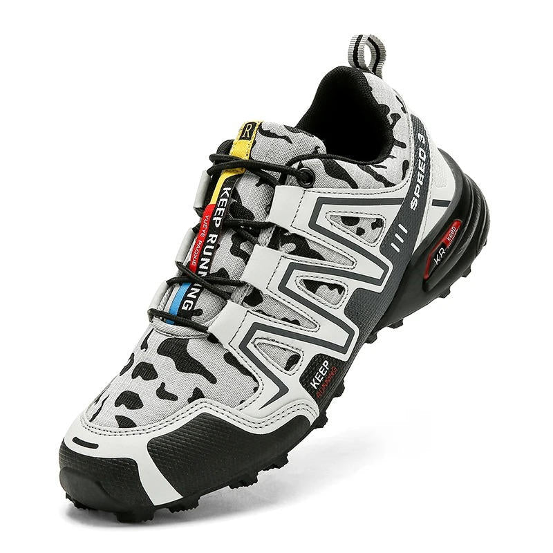 Unisex water-resistant hiking shoes durable leather mesh breathable all-terrain adventure footwear