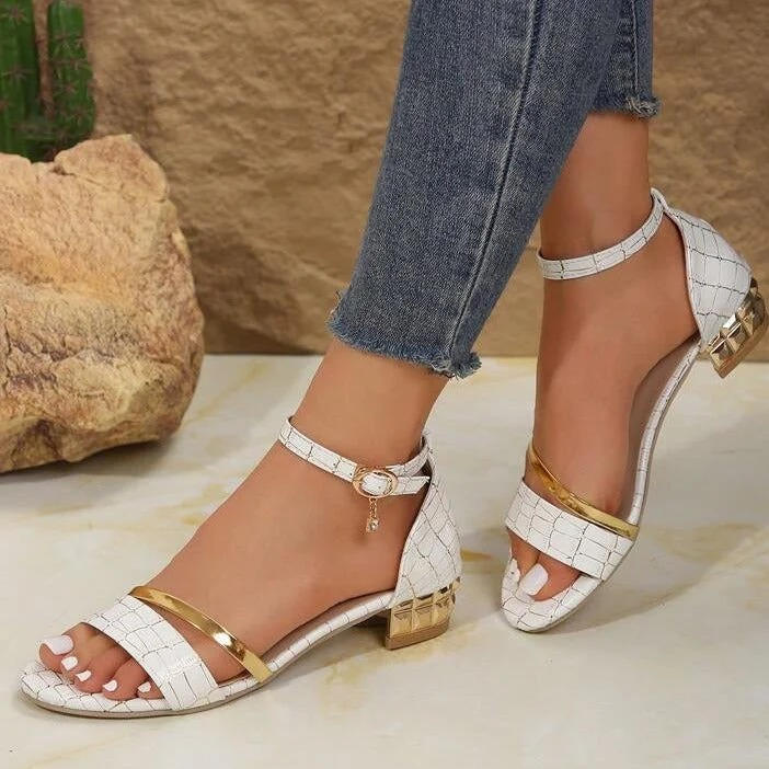 Women's chic mid-height wedge dress sandals with cushioned support for effortless summer style
