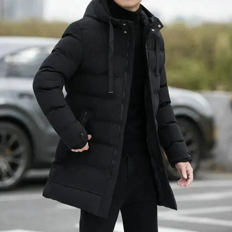 Titan Parka long black winter coat with maximum insulation, sleek urban fit and full-body coverage