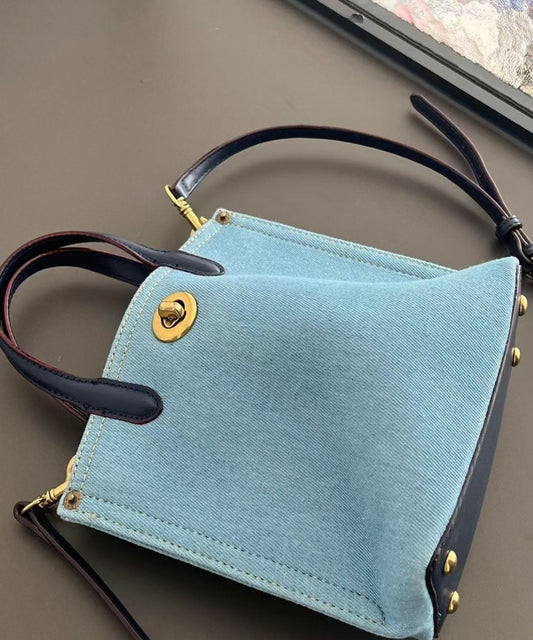 Sac fourre-tout en denim bleu pour femme, grande capacité, solide et durable - Wavlynn