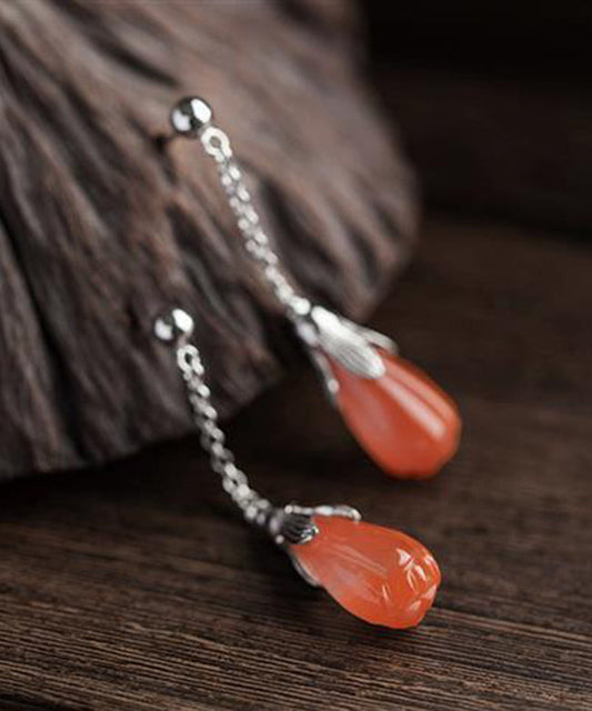Boucles d'oreilles pendantes en soie, argent sterling et jade pour femmes - Wavlynn