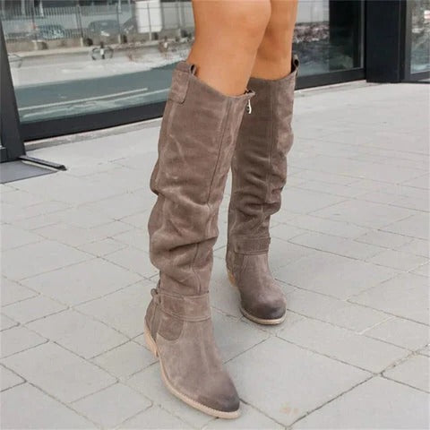 Emma Wavlynn mid-calf weatherproof boots minimalist silhouette cold weather everyday wear