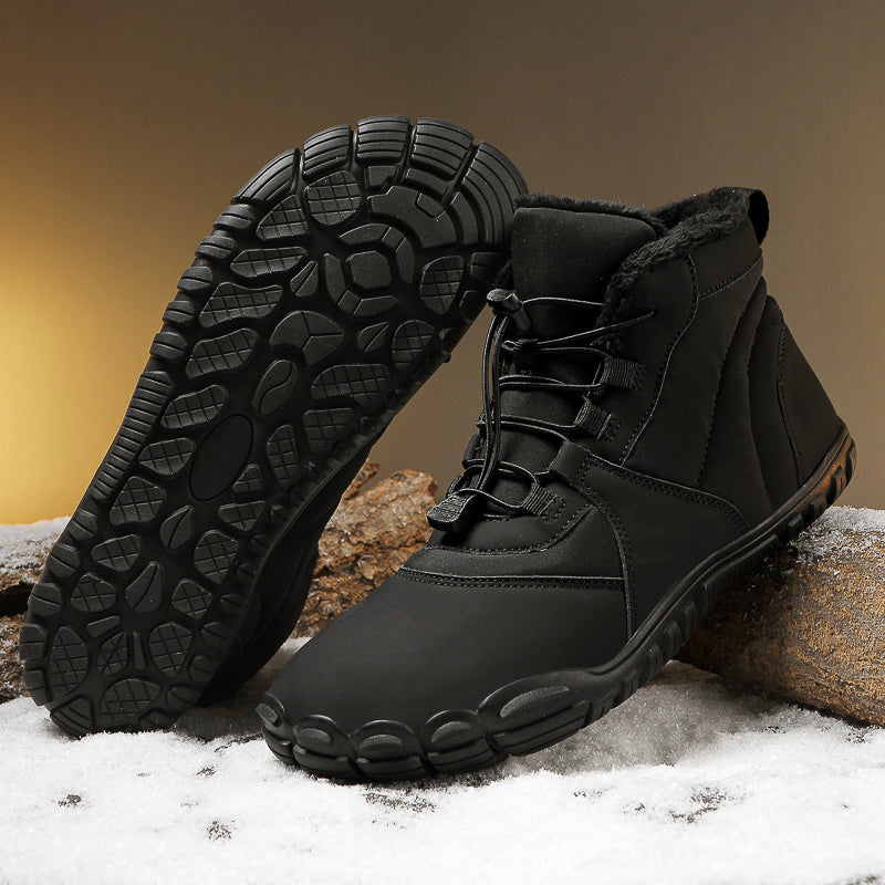 Women's waterproof ankle boots with warm lining, toggle elastic closure, textured outsole for winter