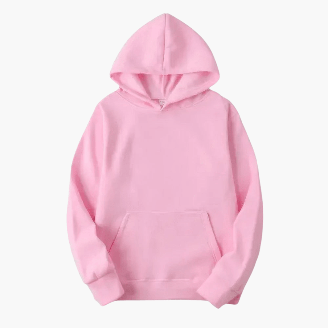 Men's solid long sleeve hoodie relaxed cozy fit with oversized spacious hood for casual outdoor wear