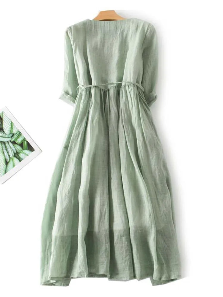 Women's vintage-inspired dress with classic graceful lines and nostalgic detailing for timeless femininity