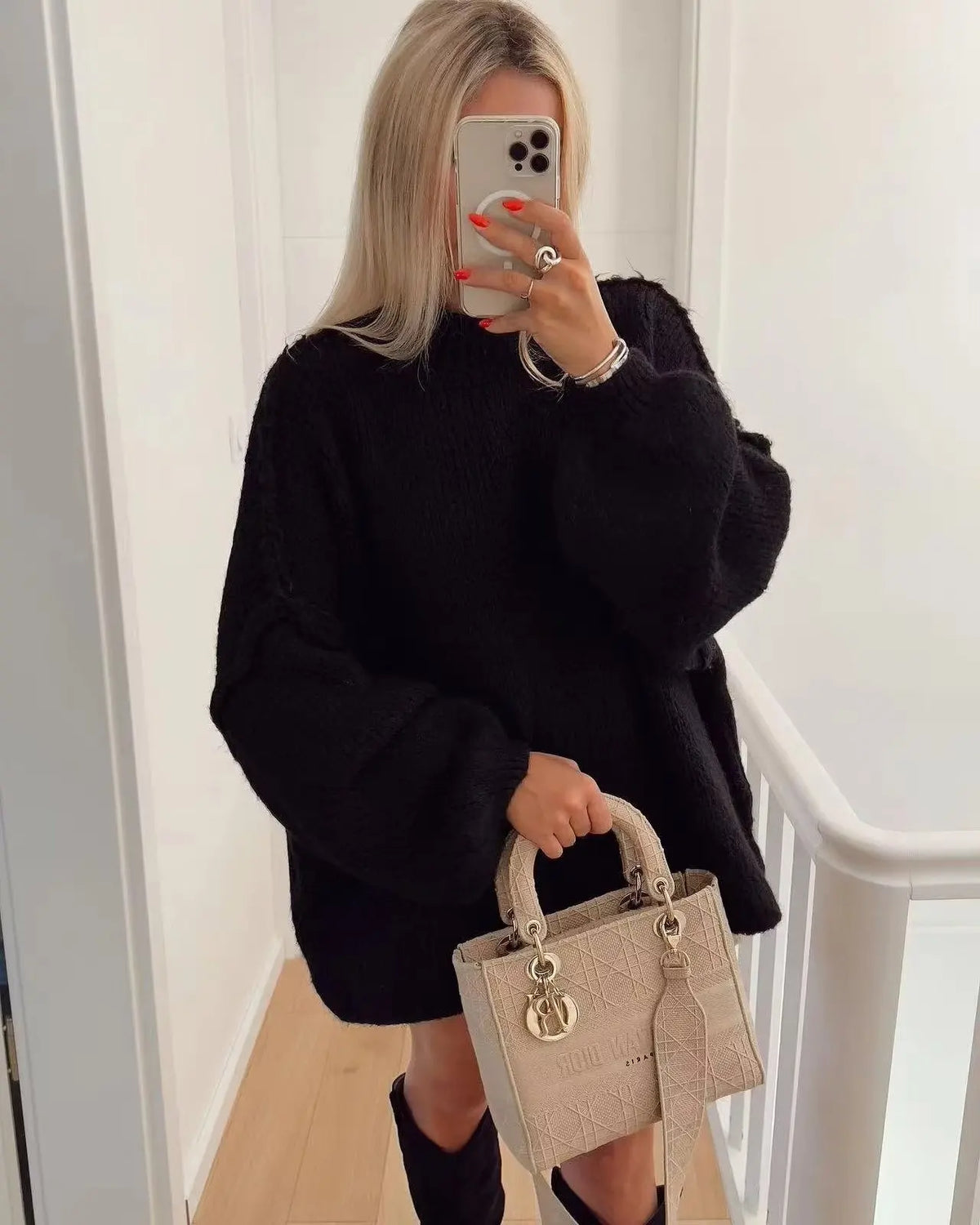 Women's oversized turtleneck sweater cozy winter long sleeve relaxed fit layering essential