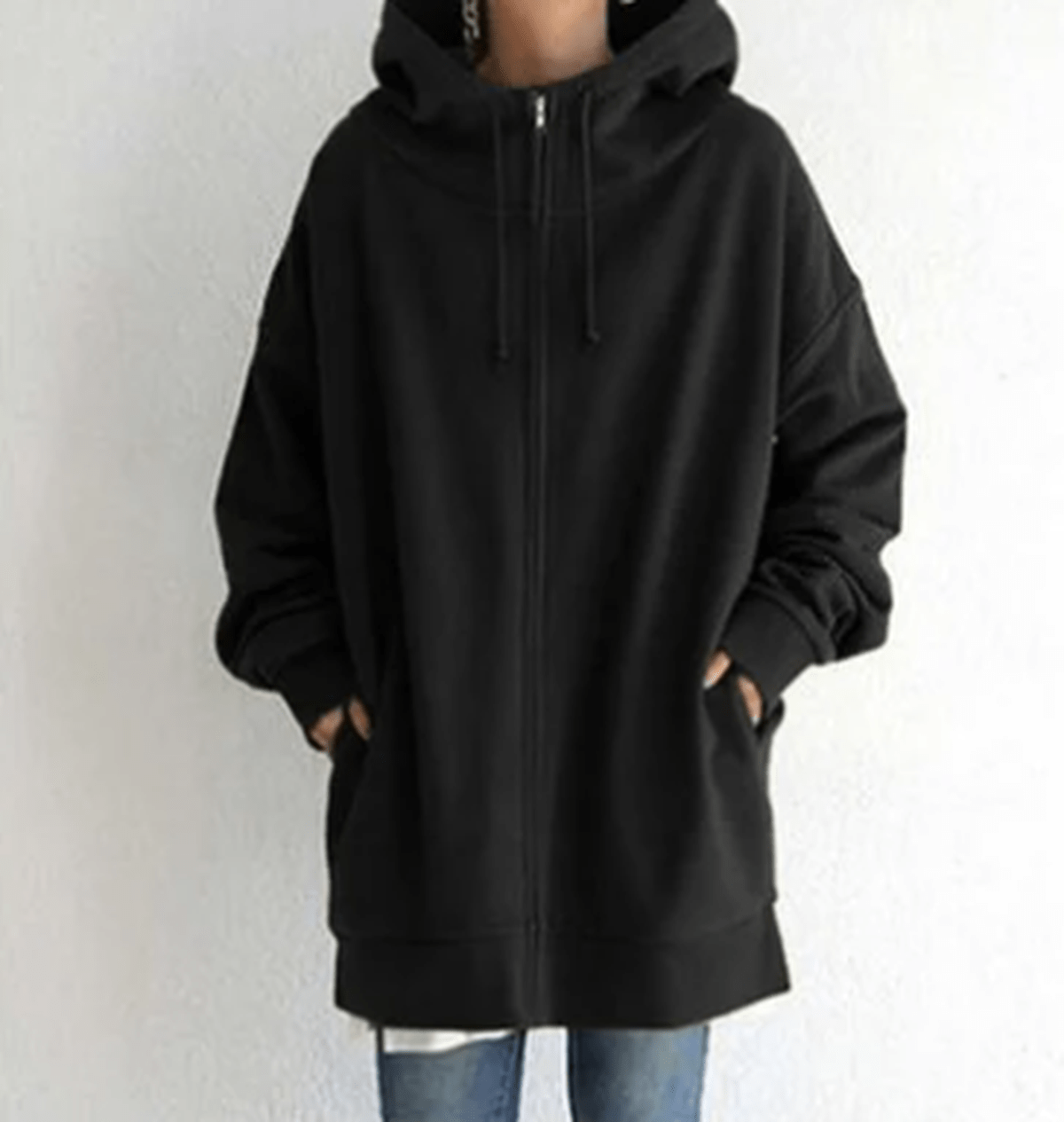 Women's relaxed fit full zip hoodie in neutral tone with minimalist design and cozy everyday style