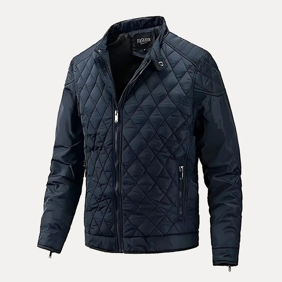 Xavier classic stitched cotton-padded jacket in neutral tones, quilted puffer silhouette for cold-weather casual wear