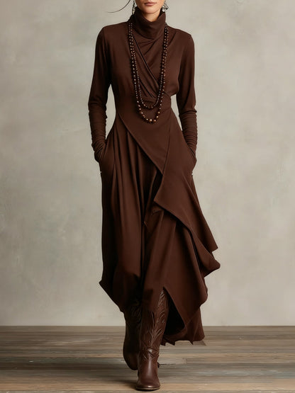 Elegant floral maxi dress with flowing silhouette, defined waist, and feminine full-length cut