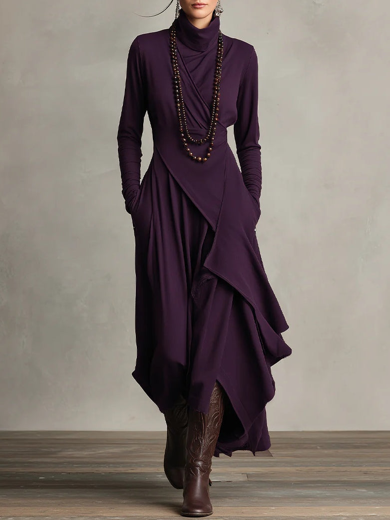 Elegant flowy maxi dress with waist-defining silhouette, feminine cut for effortless all-day style