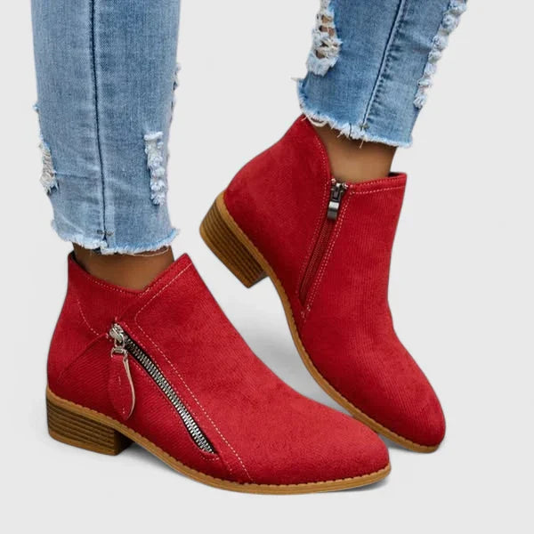 Ainsley comfort ankle boots in classic brown leather with cushioned support sole for all-day comfort