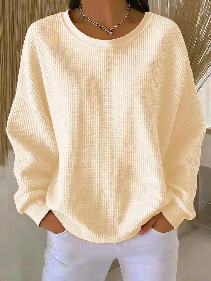 Sofia textured knit sweater cozy chic style with subtle eye-catching pattern for all-day comfort