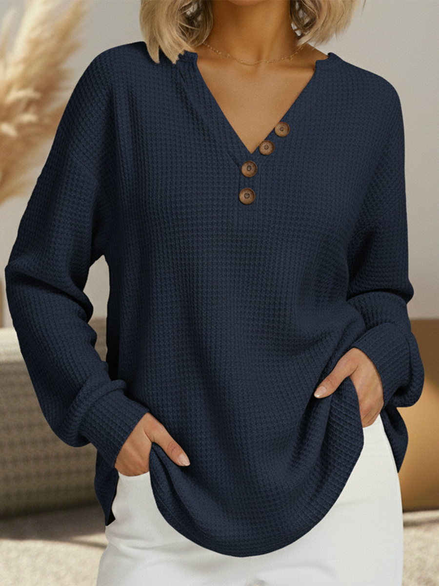 Myra soft long sleeve sweater in relaxed fit, lightweight knit fabric for all-day comfort