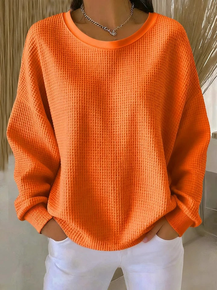 Sofia textured knit sweater cozy chic silhouette with subtle dimensional pattern for everyday style