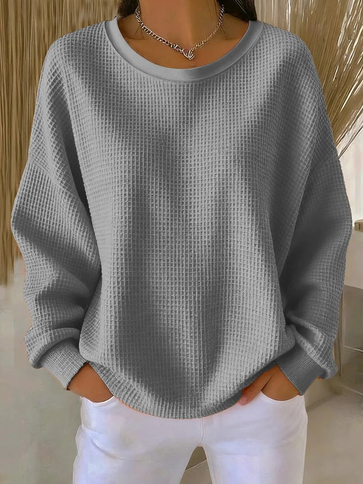 Sofia textured knit sweater cozy chic style with unique dimensional pattern for all-day comfort