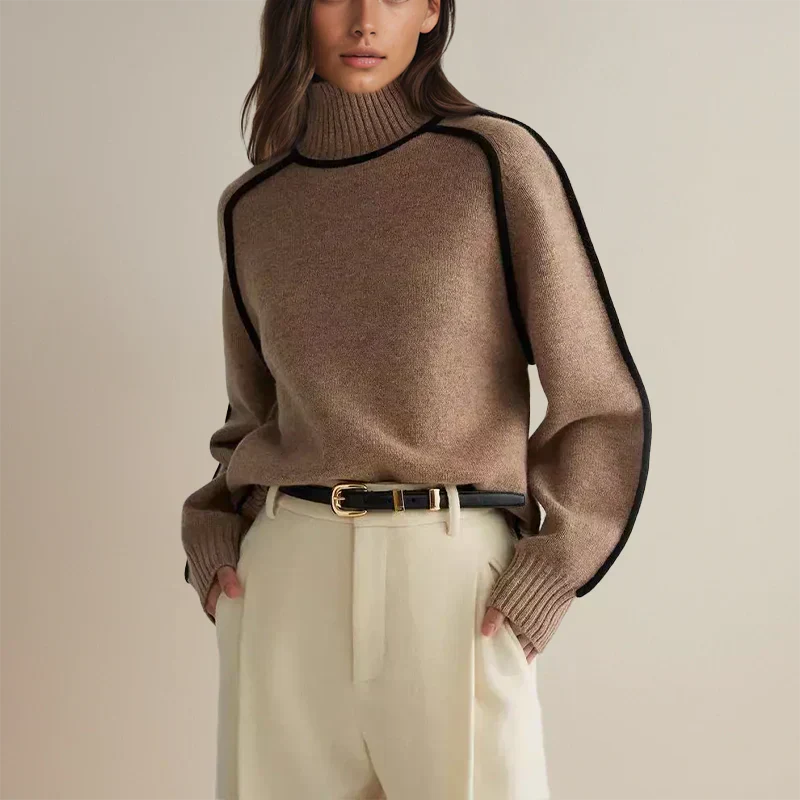 Soft elegant women's sweater in a flattering slim silhouette with ultra-cozy refined knit design
