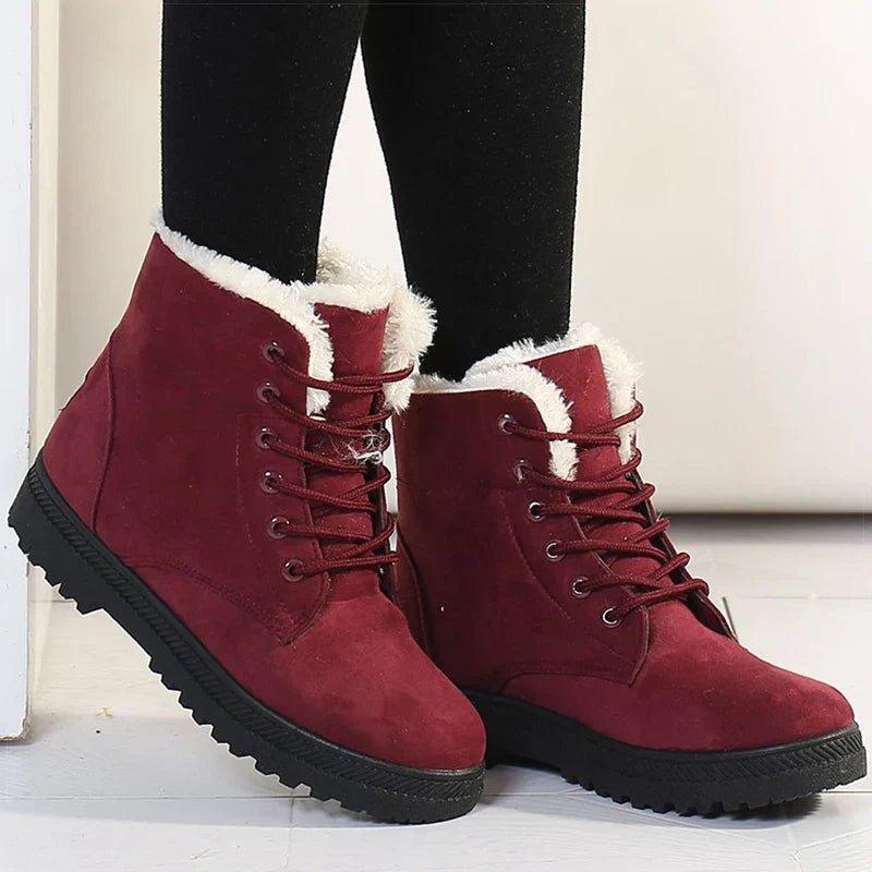 FrostLuxe plush cozy winter boots in neutral tones with luxe fur lining and sleek silhouette