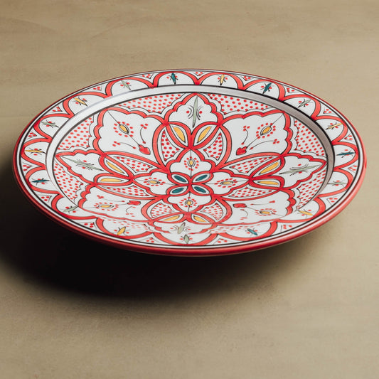 Berber Essence Red Salad Plate - Moroccan Dinnerware - Wavlynn