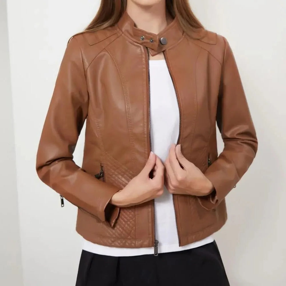 Aurion slim-fit lightweight jacket in neutral tone, sleek refined design for warm seasons