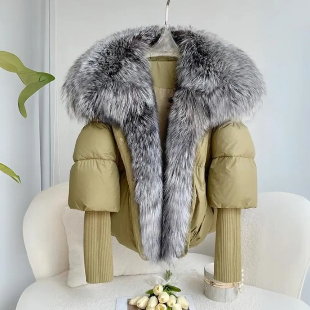 Aurora puffer jacket with faux fur collar, down-filled, lightweight winter coat for cold days