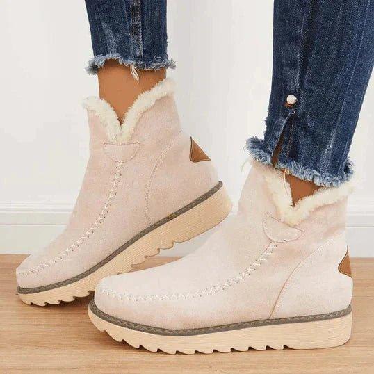 PolarBelle™ premium women's winter boots black rugged sole cold-weather elegant snow-ready footwear
