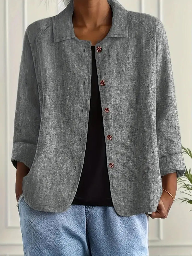 Denise classic light top in versatile neutral tones, lightweight layering piece with timeless relaxed fit