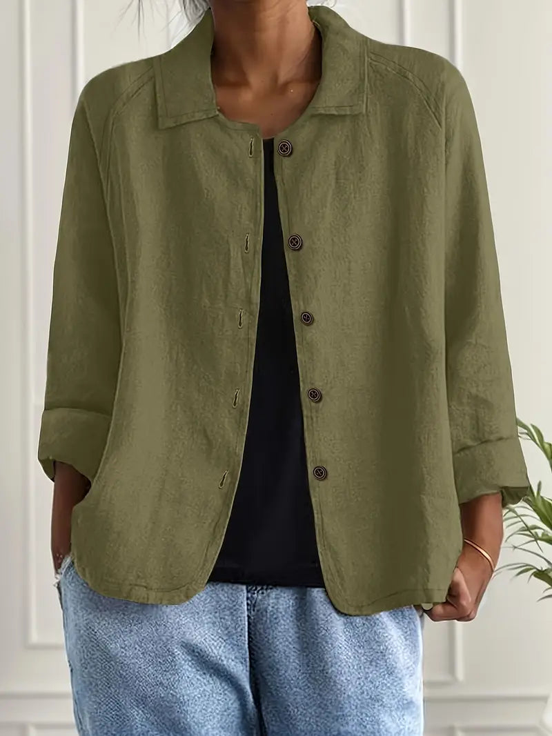 Denise classic lightweight women's top in neutral tones, versatile layering piece with timeless relaxed fit