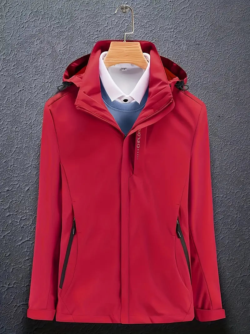Women's hooded windproof winter coat with zip closure, slim silhouette, adjustable drawcord hood