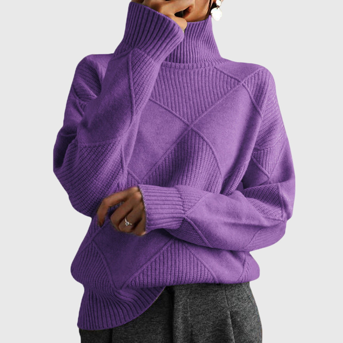 Avery classic turtleneck sweater cozy chic high-neck design perfect for layering
