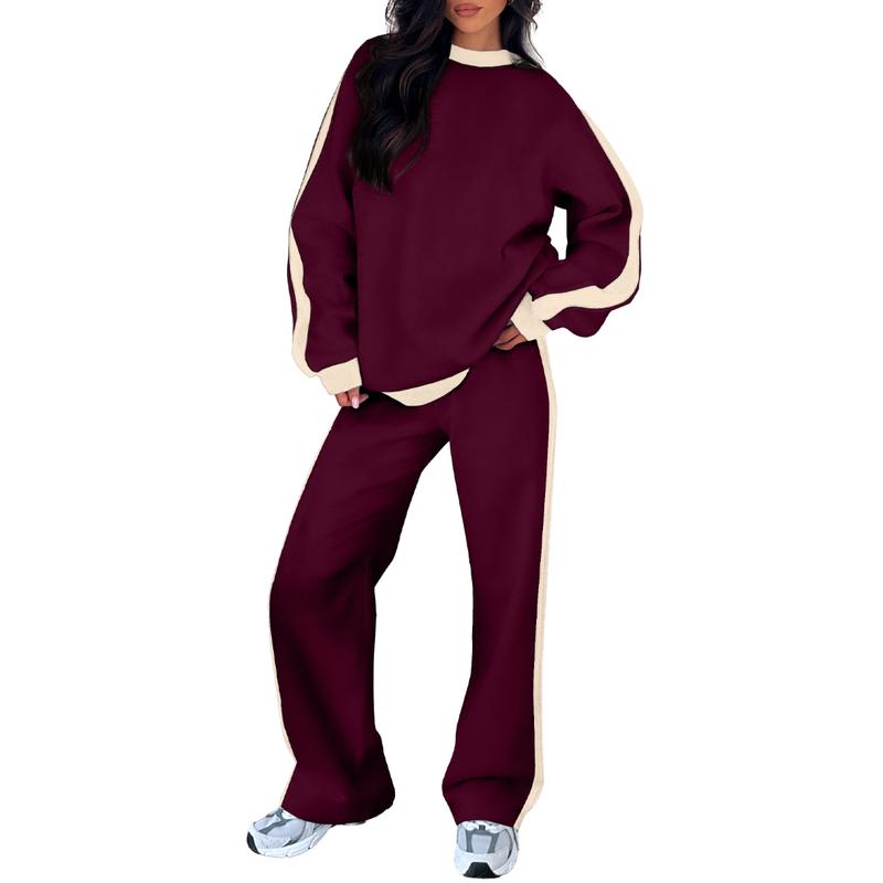 Cozy relaxed-fit sweatshirt set in neutral tones with soft breathable fabric for effortless everyday style