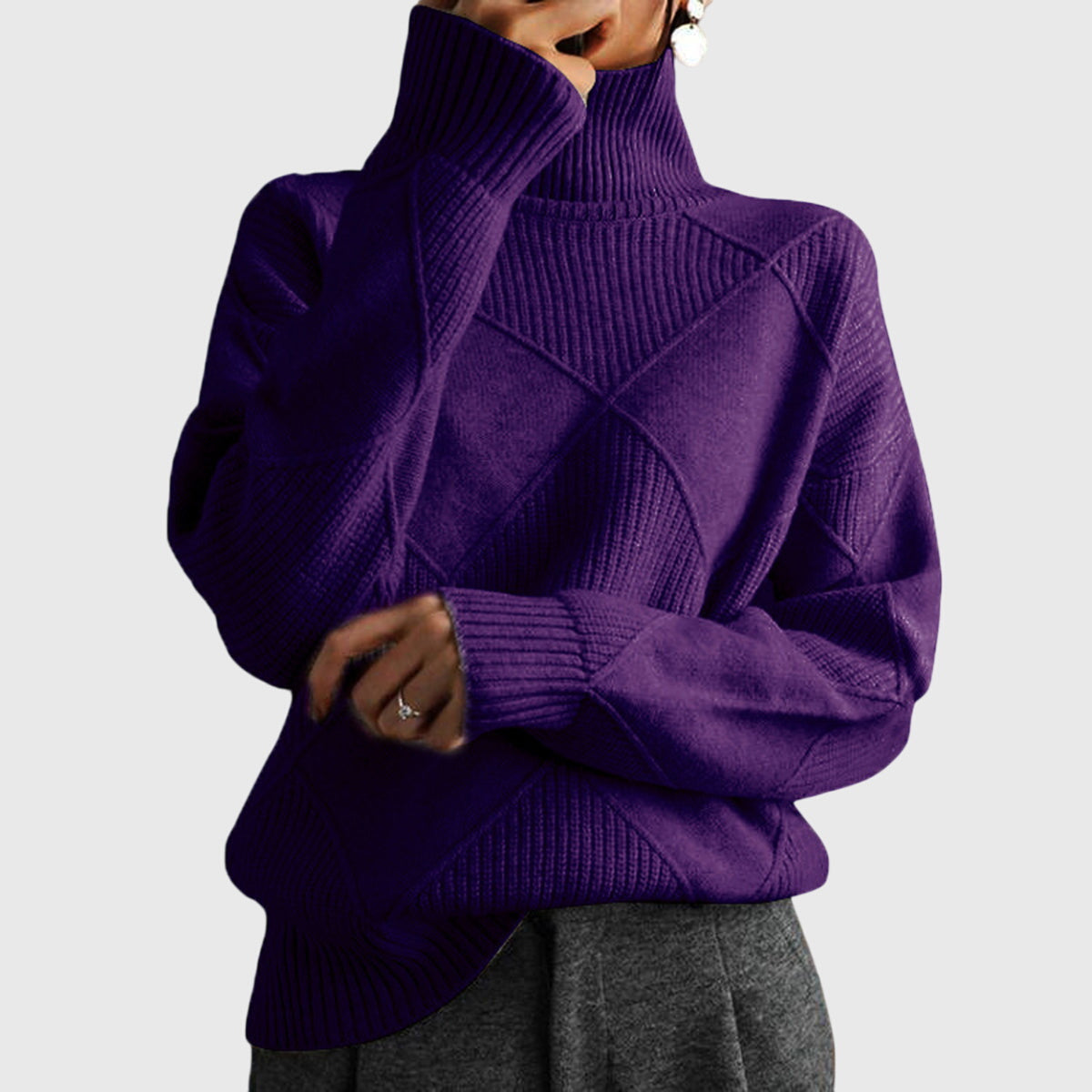 Avery classic turtleneck sweater cozy chic high-neck design for effortless layering and timeless style