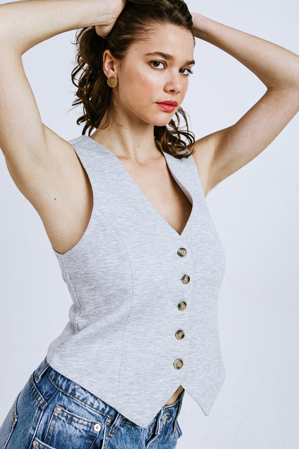 Bettina women's elegant layering vest polished silhouette refined everyday versatile style