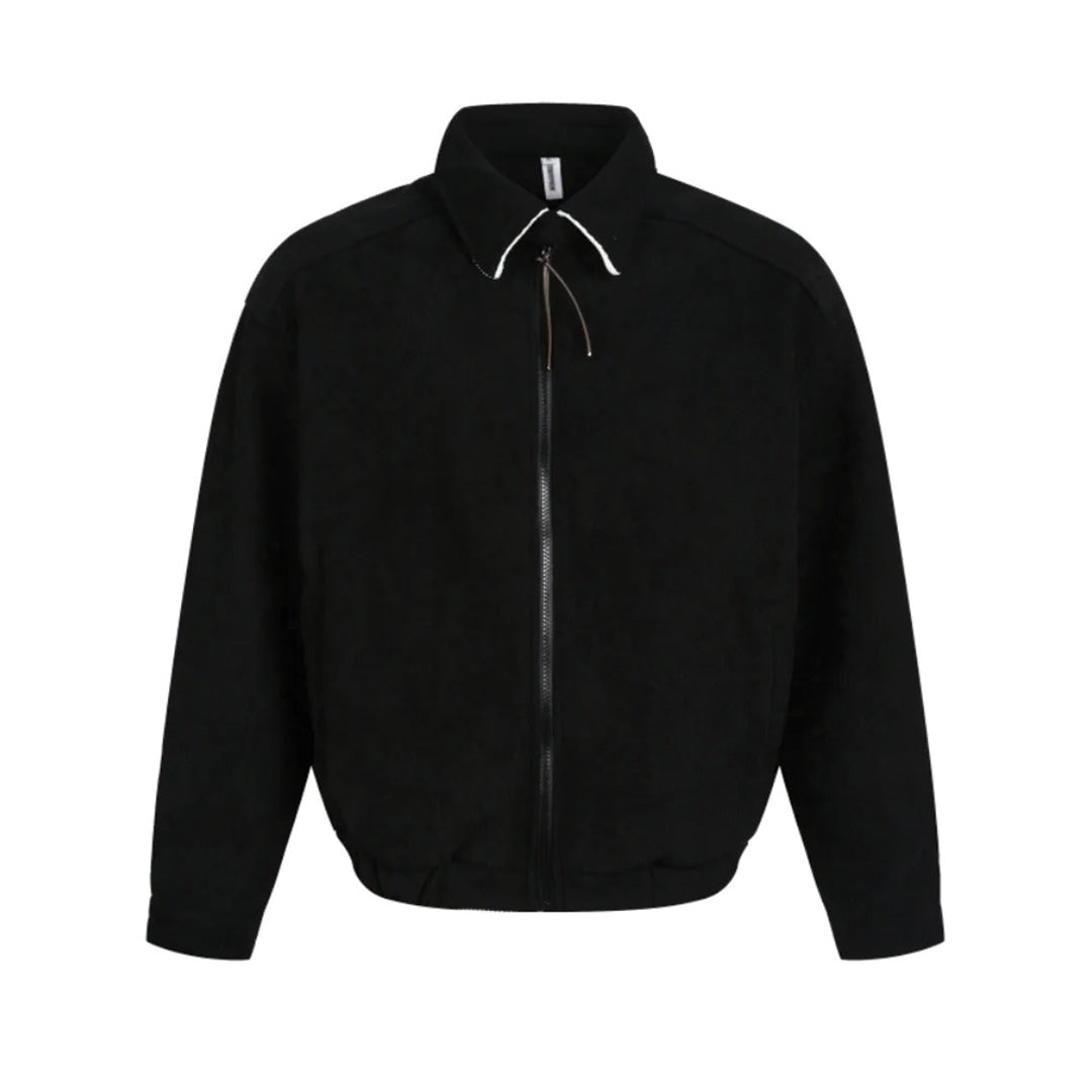 Relaxed-fit wide-wale corduroy jacket with turn-down collar and zipper closure