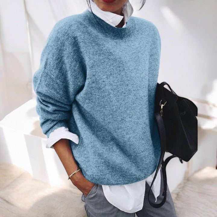 Molly soft everyday sweater in neutral tones, relaxed fit with cozy knit texture for casual wear