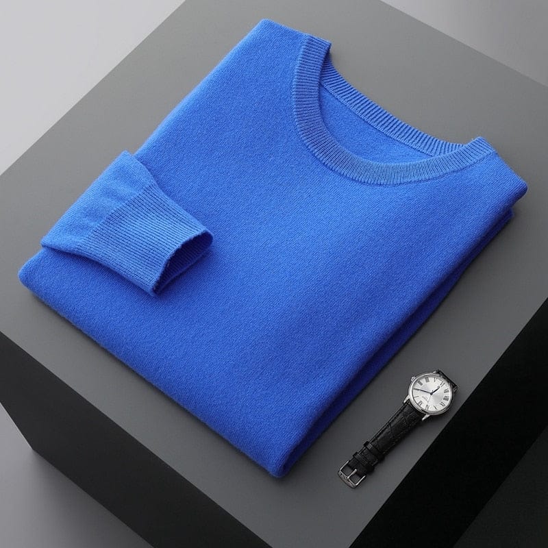 Men's casual crewneck knit sweater long sleeve smooth finish everyday layering essential
