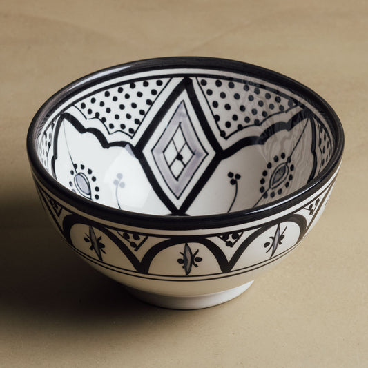 Fez Noir Grey Bowl - Moroccan Dinnerware - Wavlynn