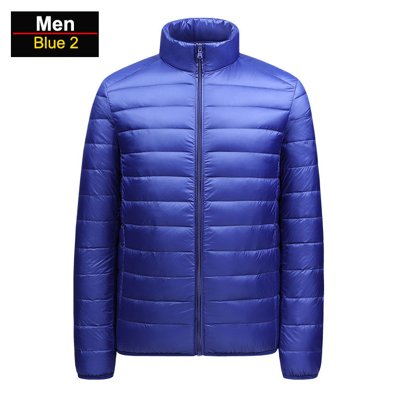 Men's ultralight packable puffer jacket windproof insulated winter coat for outdoor adventure