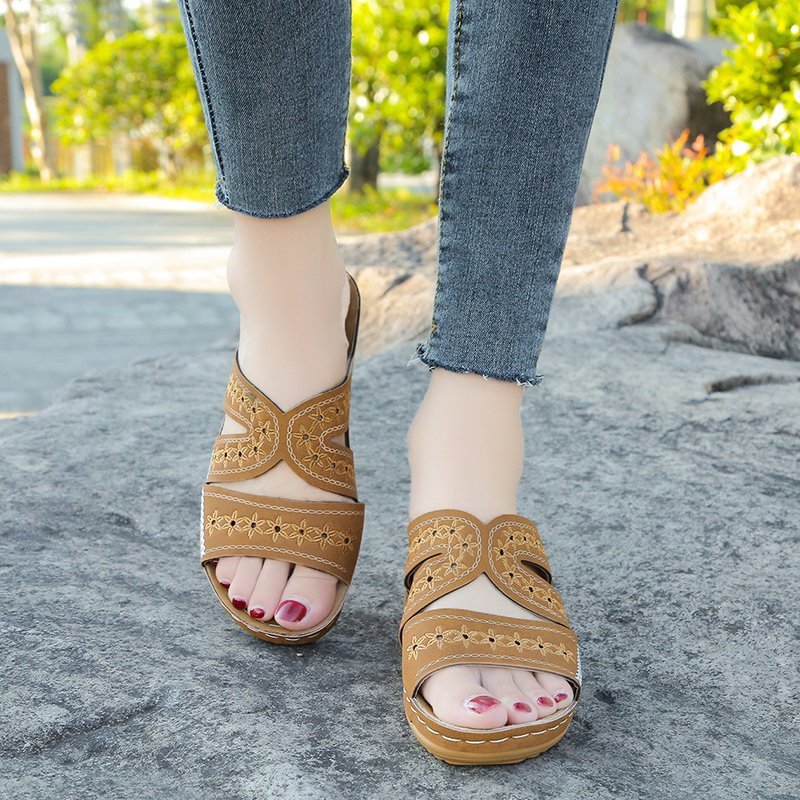Women's casual slip-on wedge sandals open toe design for effortless warm-weather style